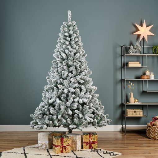 Künstlicher Weihnachtsbaum mit Schnee auf Metallfuß, 180 cm, für den Innenbereich – Bild 5