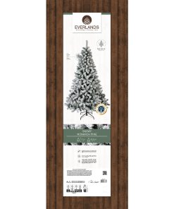 Alternative view of Kunstigt juletræ med sne på metalfod, 210 cm., indendørs