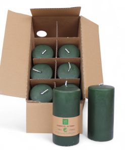 kasse med 8 styk svanemærkede timian grønne bloklys på 6,8 x 14 centimeter