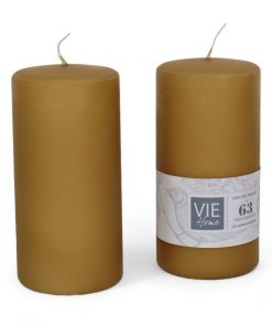 smukt latte brunt bloklys på 6,8 x 14 centimeter med 63 brændetimer