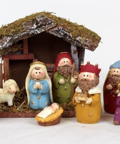 lille krybbespil sat sammen med stald