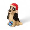 cockerspaniel hund med nissehue højde 8 centimeter