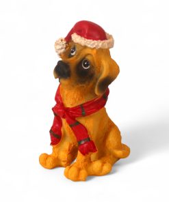 boerboel hund med nissehue højde 8 centimeter