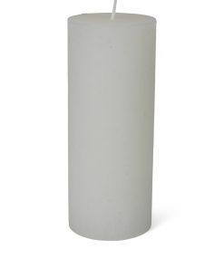 hvidt rustikt bloklys 15 centimeter høje og 6 centimeter i diameter gennemfarvede