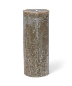 oliven grønt rustikt bloklys 15 centimeter høje og 6 centimeter i diameter gennemfarvede