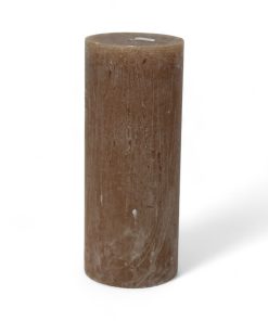 mørke rødt rustikt bloklys 15 centimeter høje og 6 centimeter i diameter gennemfarvede