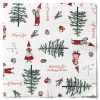 20 styk hvide juleservietter med magic christmas design med juletræer og tekst