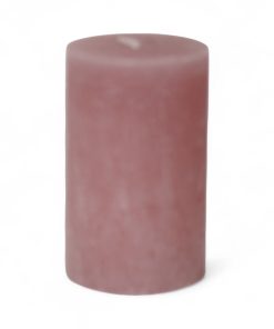 lyserød rosa farvede rustikke bloklys 10 centimeter høje og 6 centimeter i diameter gennemfarvede