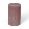 rosa lyserødt rustikt bloklys 15 centimeter høje og 6 centimeter i diameter gennemfarvede