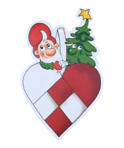 17 centimeter højt julehjerte gavemærker med julius til store pakker