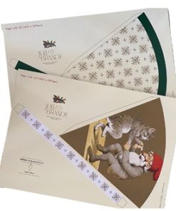 2 ark med 160 grams kraftigt papir kræmmerhuse med nisse og kat