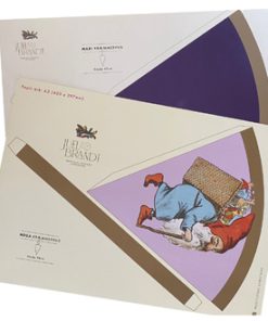 2 ark med 160 grams kraftigt papir kræmmerhuse ensfarvede og med nisse med gavekurv