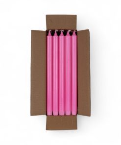 20 styk koral pink kronelys på 30 centimeter