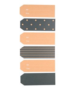 12 styk 3,5 x 10 centimeter grønne manilla gavemærker i tre designs til julegaver