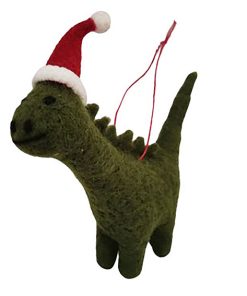 lille langhals dinosaur på 14,5 x 3,5 x 16 centimeter er børnevenlig julepynt