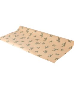 miljømærket 5 meter brunt gavepapir med grankviste til julegaver