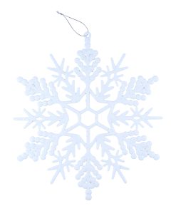 stor hvid plastik iskrystal eller snefnug til at hænge op på 29,5 x 27,5 centimeter