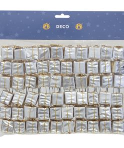 2,5 centimeter store pakker på stik til dekorationer i champagne folie med guldsnor