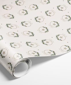 10 meter miljøvenligt hvidt julegavepapir der er fsc og lwc belagt med kranse