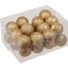 24 styk glimmer kugler af flamingo i guld med en diameter på 4 centimeter