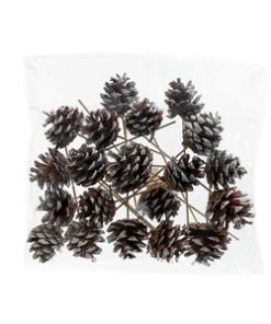 20 styk fyrkogler med sne på pind til dekorationer