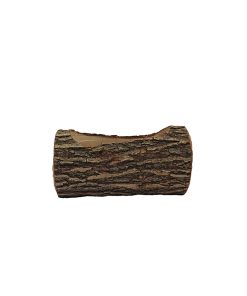 træstamme med bark der måler 18 x 8 x 9 centimeter udvendig og 13 x 6 x 5 centimeter indvendig