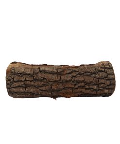 træstamme med bark der måler 28 x 8 x 9 centimeter udvendig og 23 x 6 x 5 centimeter indvendig