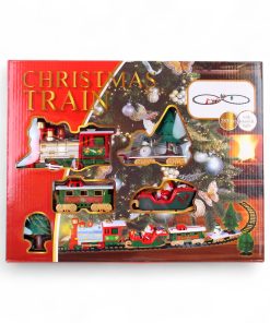 juletog med 22 dele med skinner, lokomotiv, julemandens kane og vogne