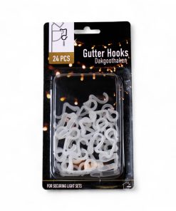24 styk monteringskroge i hvid plastik til tagrender på 2-3 centimeter