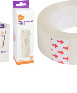 10 ruller gennemsigtig husholdnings tape på 15 millimeters brede og 30 meter pr. rulle