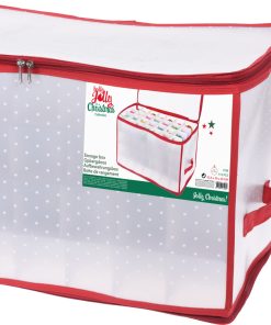 firkantet opbevaringsboks med lynlås der måler 580 x 330 x 340 millimeter