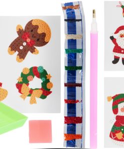 hobby diamant malerisæt med 12 selvklæbende jule stickers