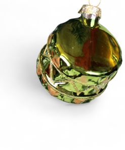 Alternative view of Trommel für Weihnachtsbaum, glänzende Glasfigur, GRÜN, 5,5 cm