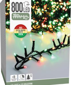 16 meter snake lyskæde 800 led multicolour til inde- og udendørs brug