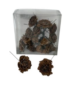 15 styk brune naturelle cedar rose kogler på 4-6 centimeter og 12 centimeter wire