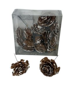 15 styk cedar rose kogler med hvide spidser på 4-6 centimeter og 12 centimeter wire