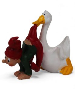 bramming nisse figur med gås på 6 centimeter