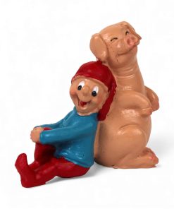 bramming nisse figur med gris på 6 centimeter