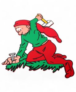 brammingnisse med hammer som træfigur til ophæng udendørs og indendørs