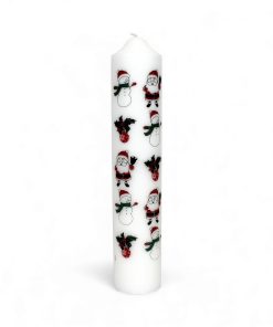 kalenderlys med snemænd og julemænd i ren stearin