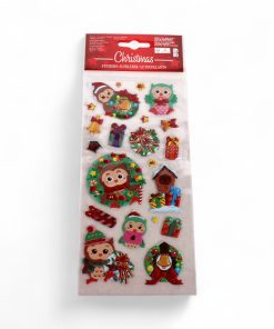 ark med 10 store og 10 små klistermærker i 3d med kranse og gaver