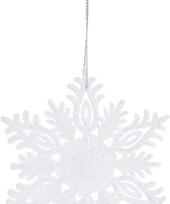 blomster snefnug krystal med glimmer og diameter på 11,5 centimeter