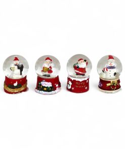 små snekugler med glimmersne og julemænd og snemænd på 7 x 4,8 centimeter