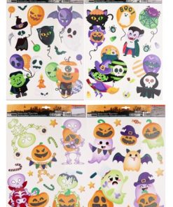 4 ark med 11 styk halloweenstickers