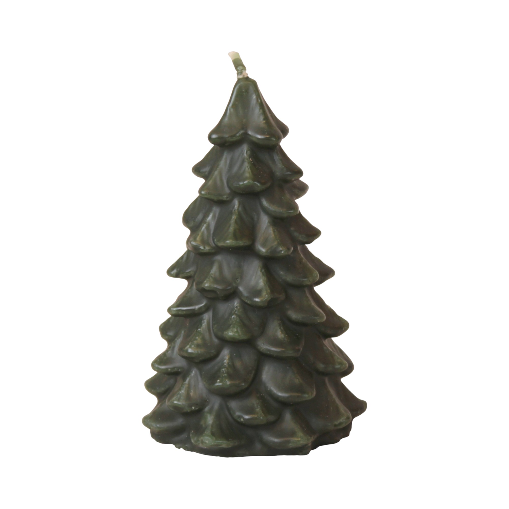 Stearinlys som juletre, GRØNN, Ø 6,5 cm, høyde 10,5 cm