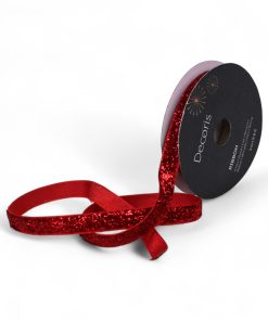 3 meter rød satinbånd på 1 centimeter 
