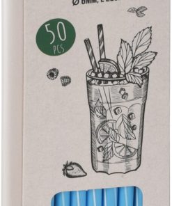 blå genanvendelig sugerør på 22 centimeter og ø6 millimeter