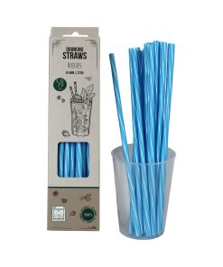 blå genanvendelig sugerør på 22 centimeter og ø6 millimeter