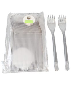 flergangsbestik gaffel i gennemsigtig materiale