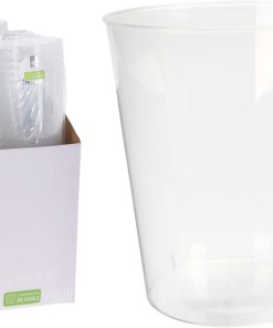 6 styk klare glas i plastik på 280 milliliter